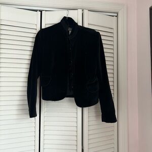 Black Velvet Kenar Soldier style blazer